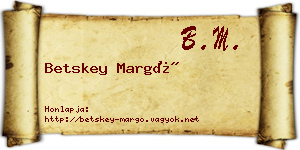 Betskey Margó névjegykártya